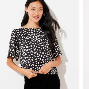 Loft Spotted Bow Back Cropped Top